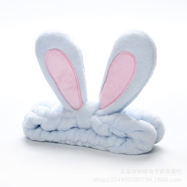 Cute Bunny Ears Face Wash Headband